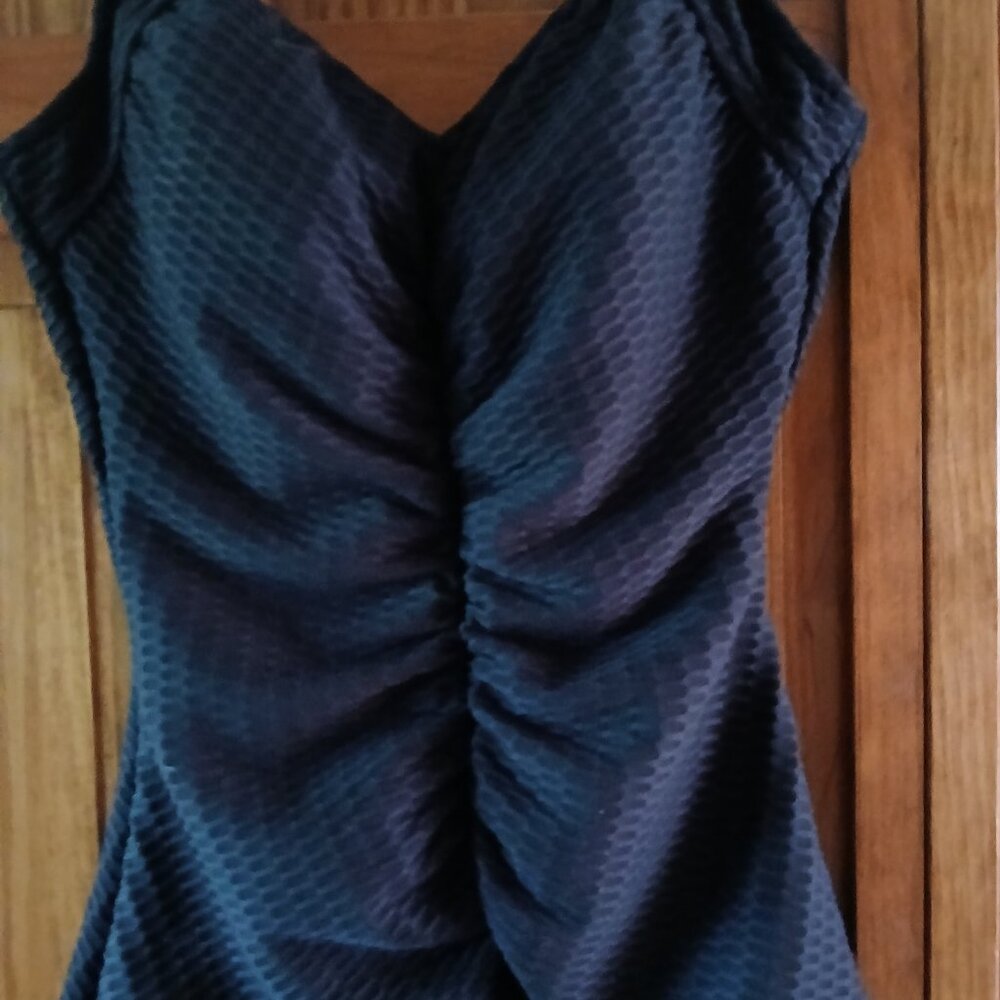 MAXINE black imprint one piece swimsuit sz 10 woman's - Picture 2 of 3